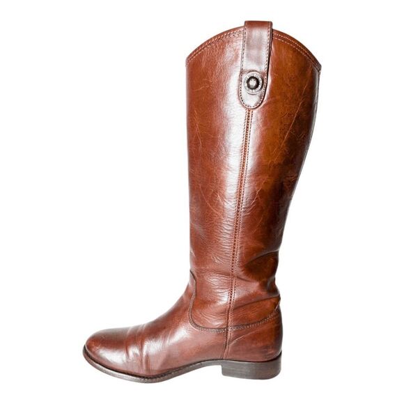 FRYE Melissa Tall Cognac Leather Riding Boot Size 6.5B - Picture 7 of 11